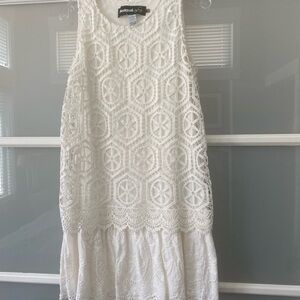 White ecru lace dress